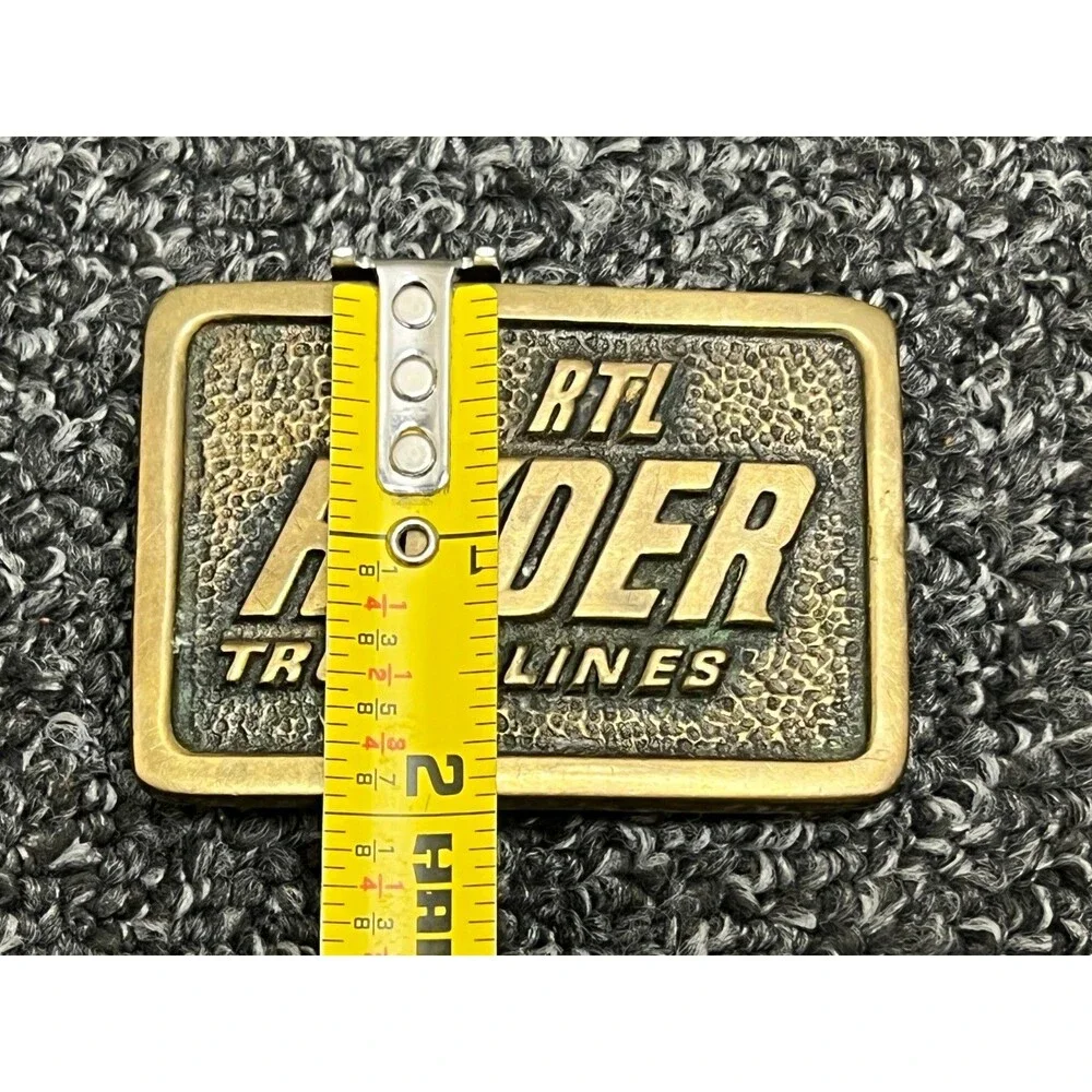 Ryder Truck Lines RTL Solid Brass Belt Buckle - Vintage BTS 1978